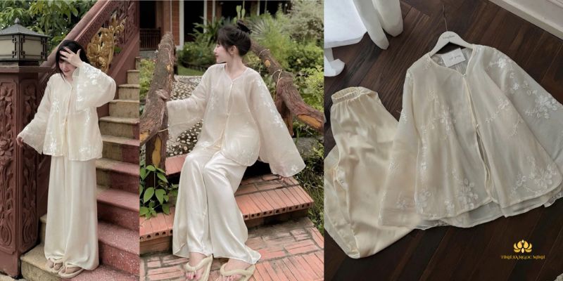 Set bộ đi chùa phong cách tiểu thư